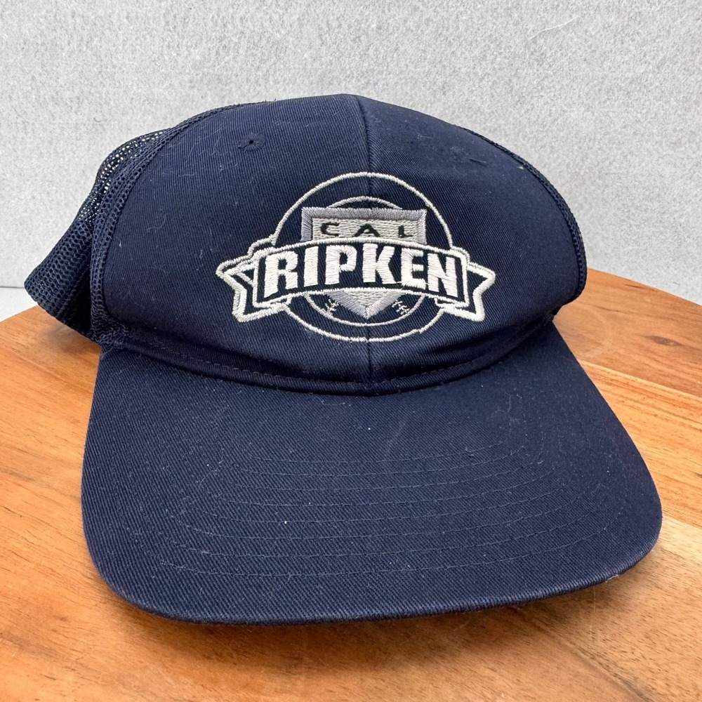 Cal Ripken Hat Port Authority Baseball Cap Trucker Style Blue Adjustable Orioles